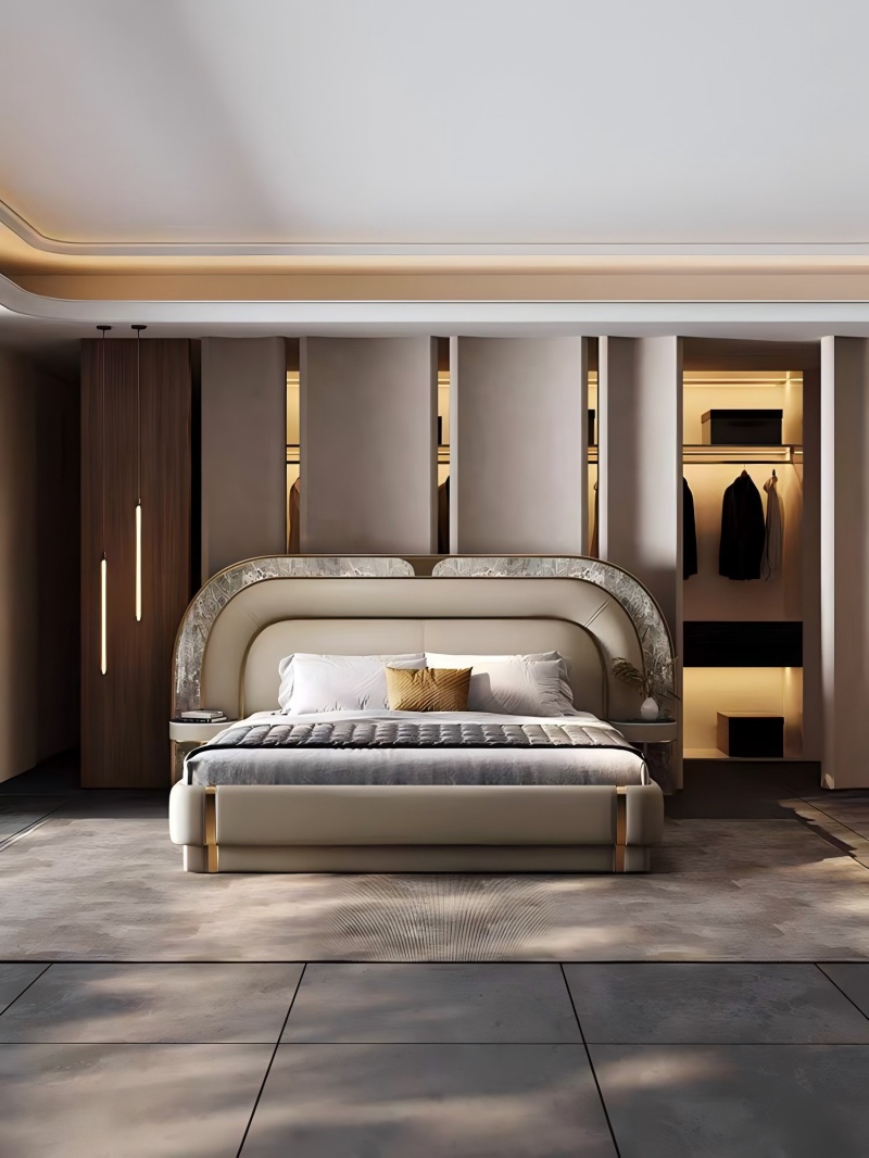 「Stone Board + Combinazione in pelle ｜ Un pezzo d'arte addormentato che combina durezza e morbidezza