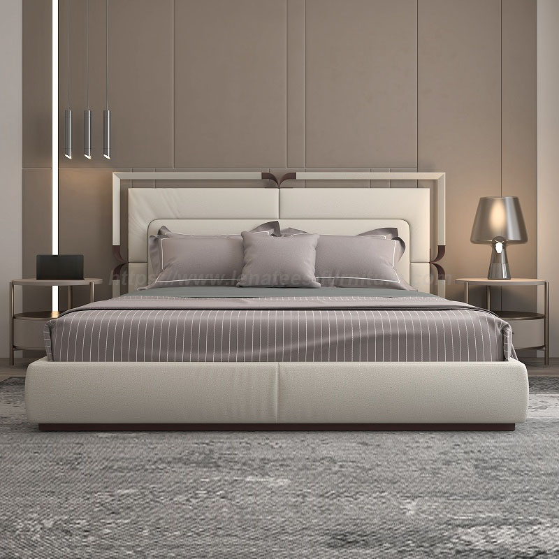 Letto trapuntato in pelle di lusso king size