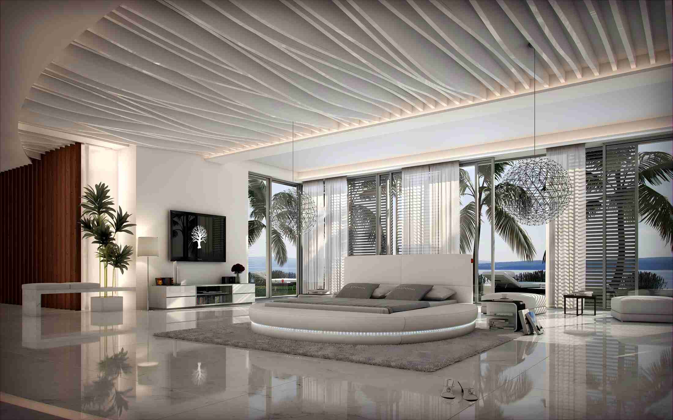 Letto rotondo di lusso moderno