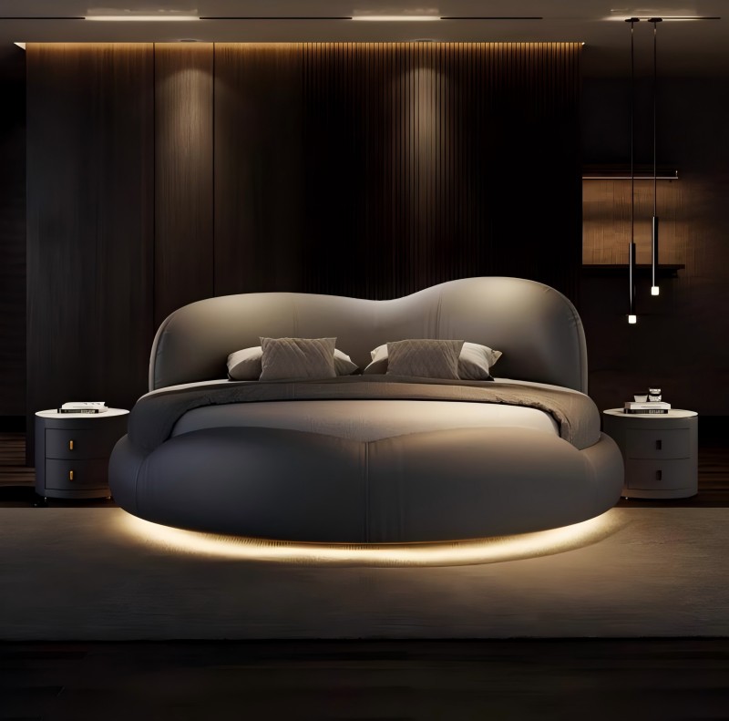 Letto rotondo a led intelligente - - una nuova esperienza di sonno con la tecnologia